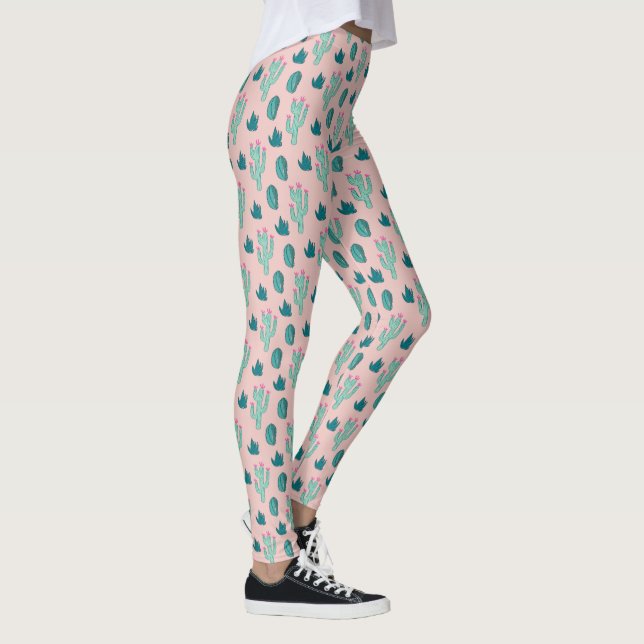 Leggings Motif rose et vert Pretty Cactus (Droite)
