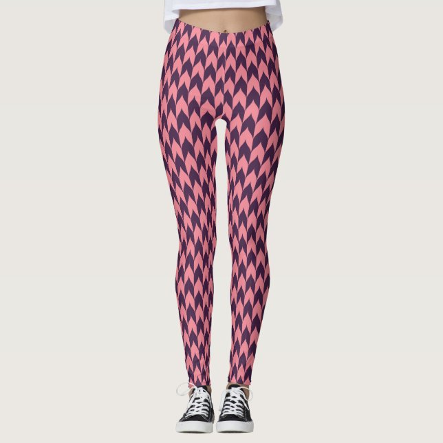 Leggings Motif rose et violet (Devant)