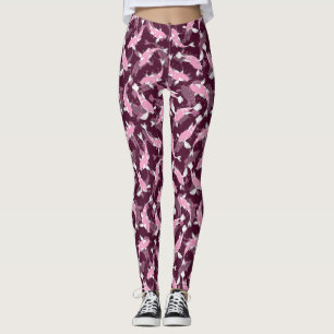 Leggings Motif rose et violet - Koi Fish