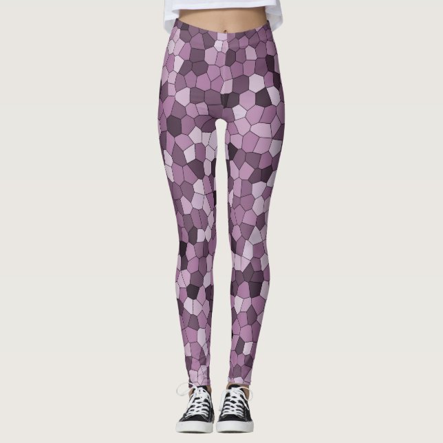 Leggings Motif rose violet magenta (Devant)