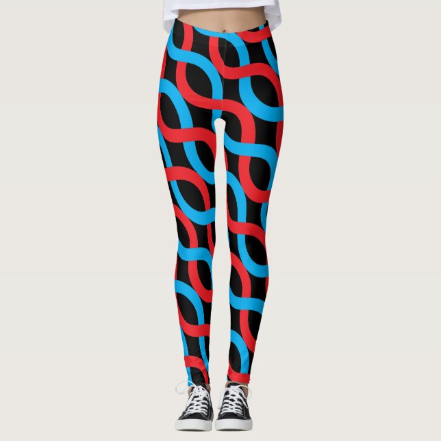 Leggings Motif rouge bleu socialite (Devant)