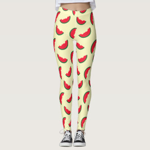 Leggings Motif rouge de jaune de pastèque d'amusement d'été
