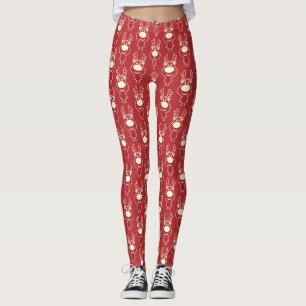 Leggings Motif rouge du dessin animé Reindeer