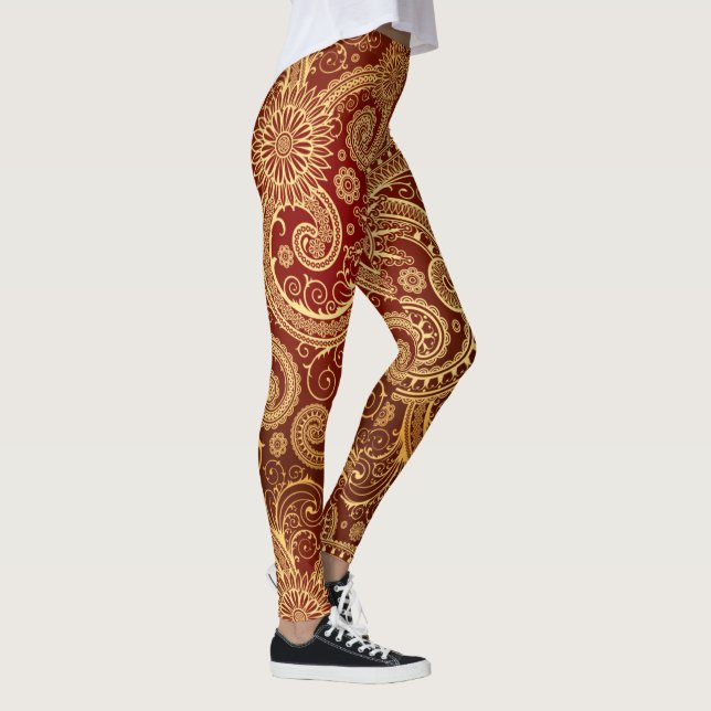 Leggings Motif rouge et or Abstrait (Droite)