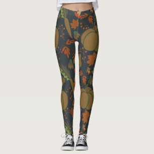 Leggings Motif sans couture Citrouille et carotte arrière -