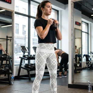 Leggings Motif sans couture de diamant noir élégant