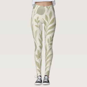 Leggings Motif sans couture de flux botanique Yoga de lux