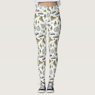 Leggings Motif sans couture de randonnée aventureuse