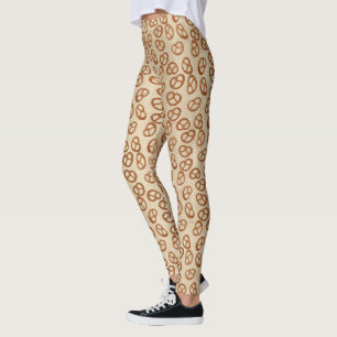 Leggings Motif sans couture de snack de bretzels + votre ar