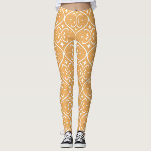 Leggings Motif sans couture fleurie décorative, bac orienta