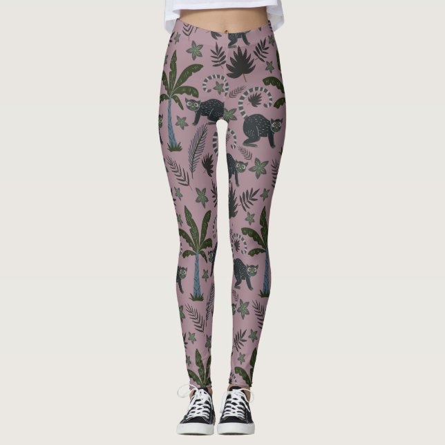 Leggings Motif sans couture Les animaux tropicaux sauts de  (Devant)
