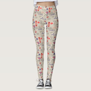 Leggings Motif sans couture orienté de Londres avec des