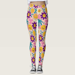 Leggings Motif sans couture Trippy Smiley