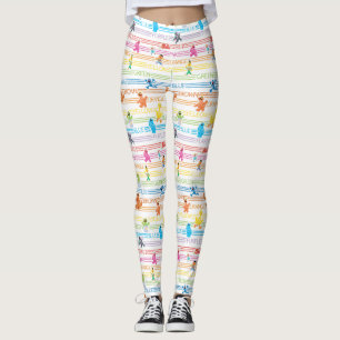Leggings Motif Sesame Pals couleur arc-en-ciel