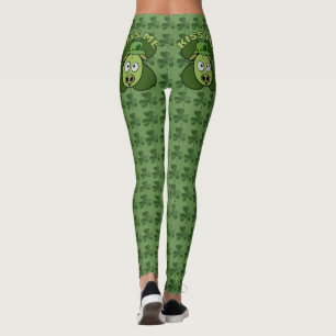 Leggings Motif Shamrock Kiss Me Pig