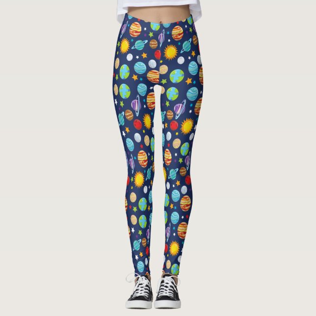 Leggings Motif spatial, Planètes, Étoiles, Cosmos, Galaxie (Devant)