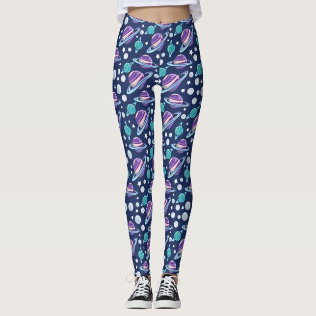Leggings Motif spatial, Planètes, Étoiles, Galaxie, Cosmos (Devant)
