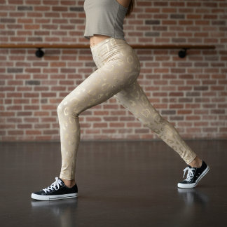 Leggings Motif tache de léopard glamour Safari or ID1154