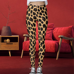 Leggings Motif Taches Noires Et Marron Peau De Léopard Safa