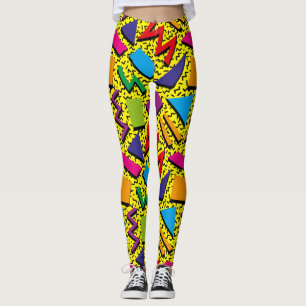 Leggings Motif tendance des années 80 couleur jaune