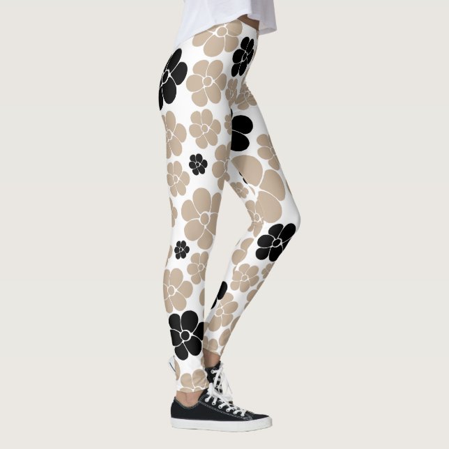 Leggings Motif tendance en Taupe, noir et blanc (Droite)