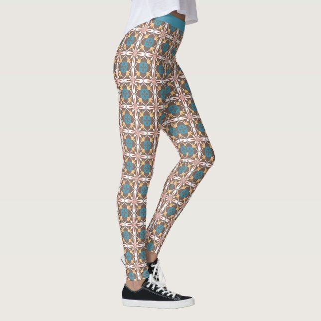 Leggings Motif tendance Sud-Ouest Blue Khaki Yoga (Droite)