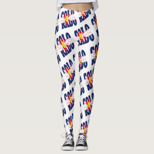 Leggings motif texte du drapeau de l'État du Colorado