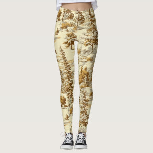 Leggings Motif Toile de Jouy Forêt d'Hiver (7)