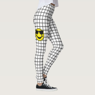 Leggings Motif transparent Grille noir + cool
