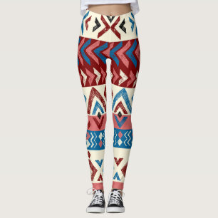 Leggings Motif tribal coloré tiré à la main