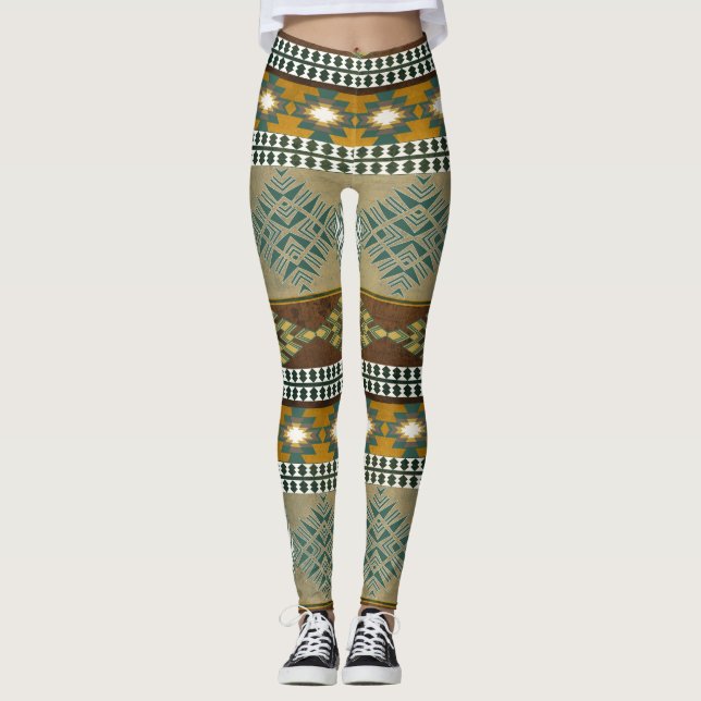 Leggings Motif tribal du sud-ouest (Devant)