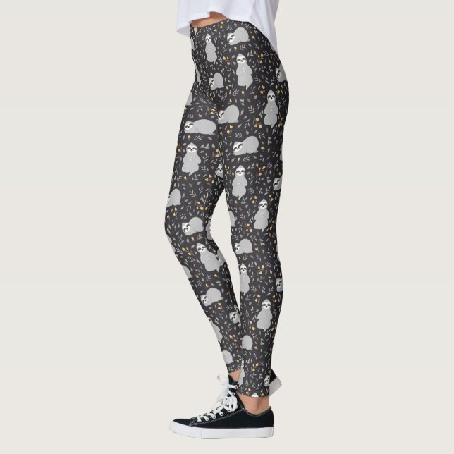 Leggings Motif tropical de paresse de bébé (Gauche)