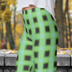Leggings Motif Turquoise classique noir et vert clair
