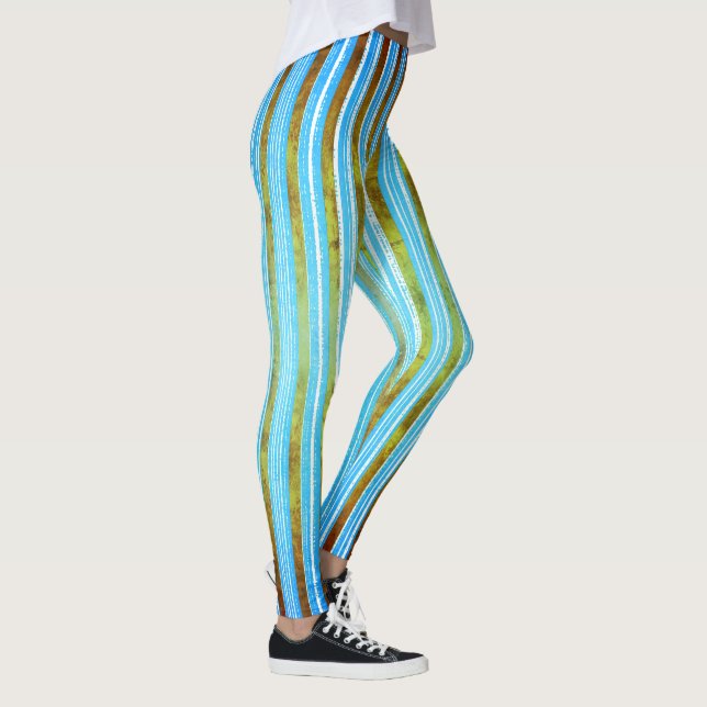 Leggings Motif Turquoise, vert et blanc (Droite)