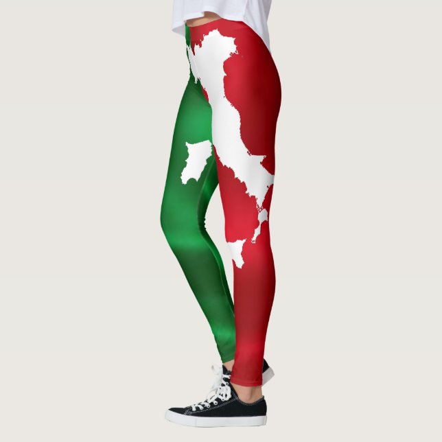 Leggings motif vert rouge de drapeau blanc de carte de (Gauche)