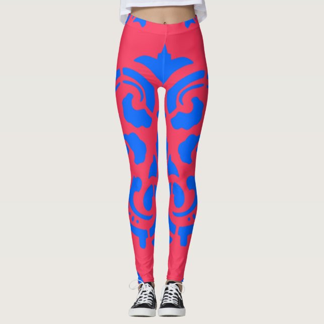 Leggings Motif victorien bleu (Devant)