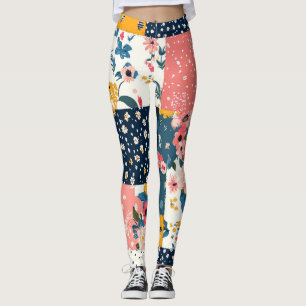 Leggings Motif vintage à écailles florales (4)