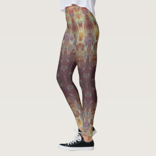 Leggings Motif violet et or élégant