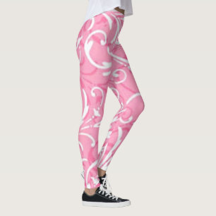 Leggings Motifs à spirale rose
