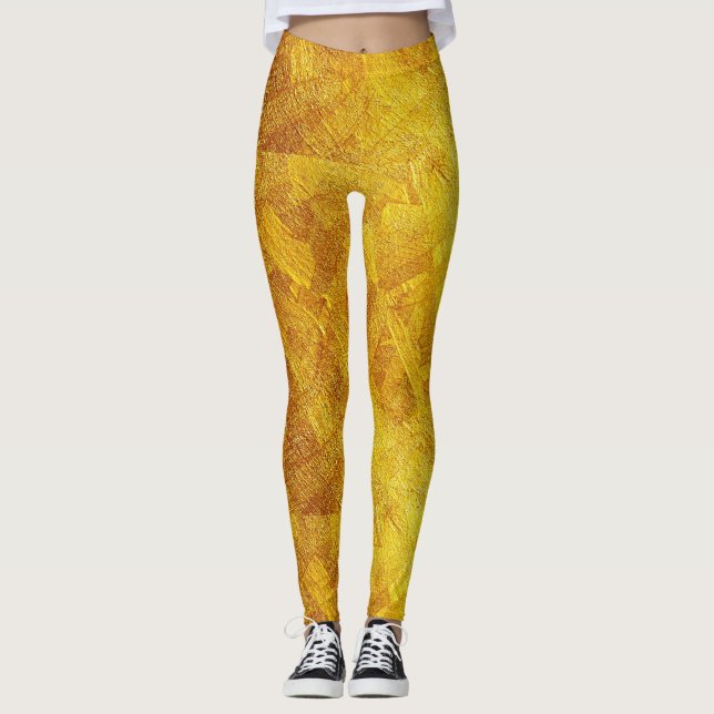 Leggings Motifs Abstraits d'or (Devant)