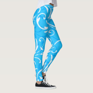 Leggings Motifs Blue Swirl