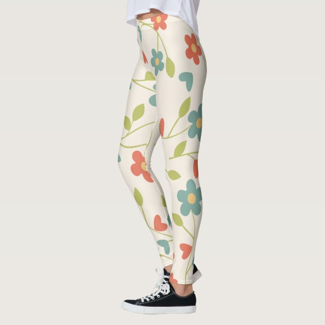 Leggings Motifs de fleurs de printemps (Gauche)