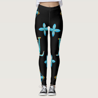 Leggings Motifs de luxe Blue Gold