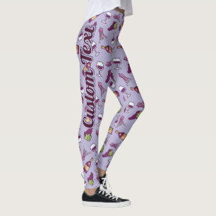 Leggings Motifs de vin rouge