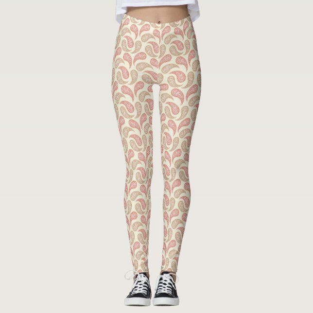 Leggings Motifs en brique crème (Devant)