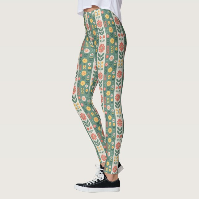 Leggings Motifs Folk Stripes (Gauche)