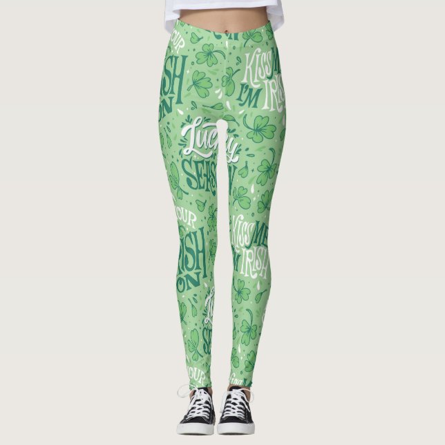 Leggings Motifs irlandais pour la Saint Patrick (Devant)