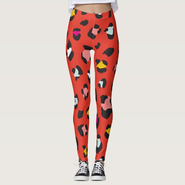 Leggings Motifs Leopard tendance des années 80 (Devant)