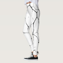 Leggings motifs noirs blancs kintsugi