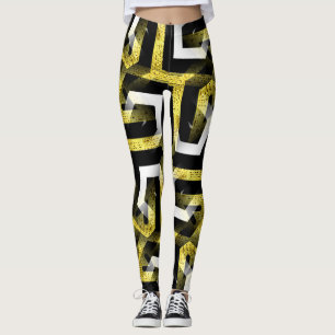 Leggings Motifs noirs et d'or ♥ Funky Zebra II ♥